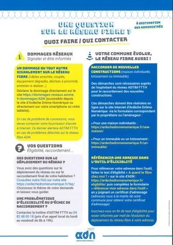 Déclarer un dommage sur le réseau fibre ADN